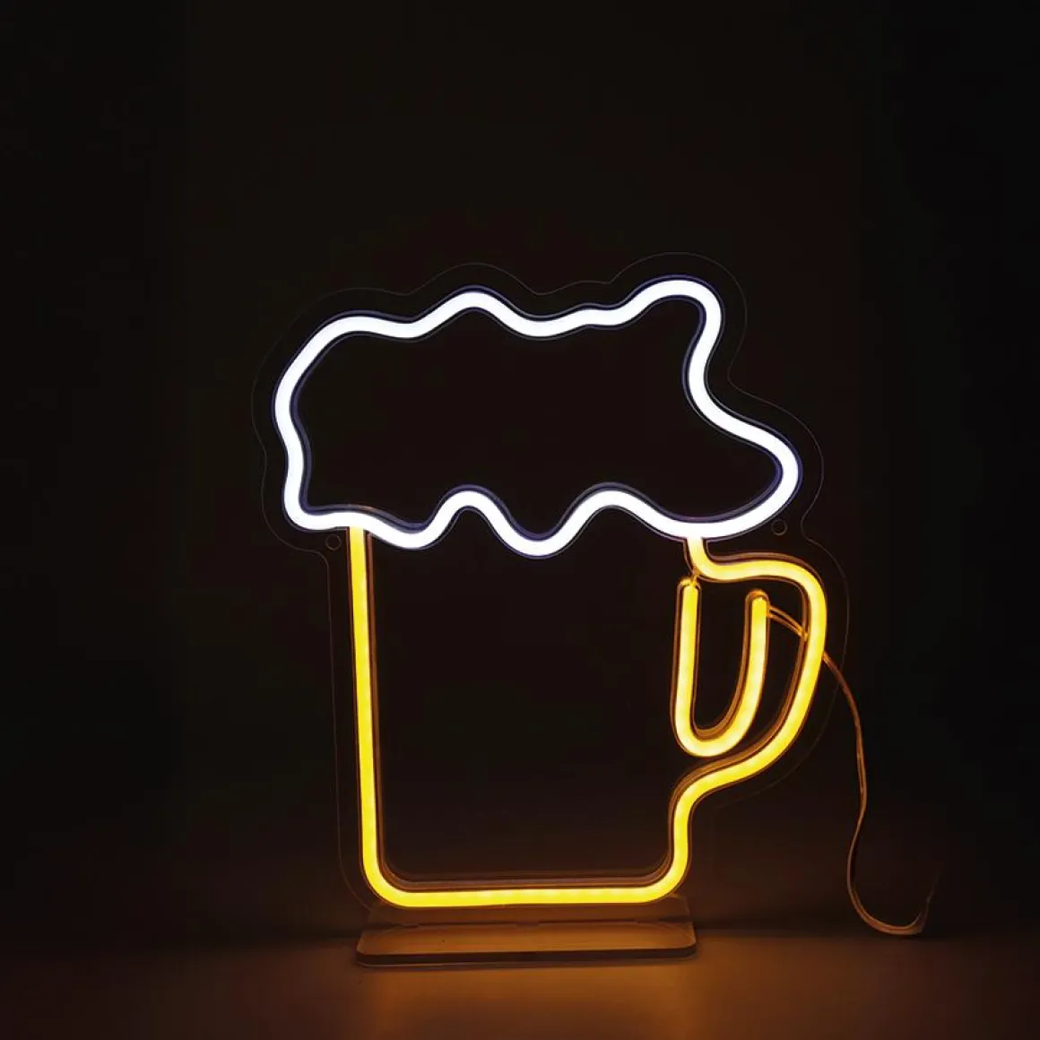 NEON BIERE 2 EN 1 SUR PIED OU MURAL 29.5X26CM