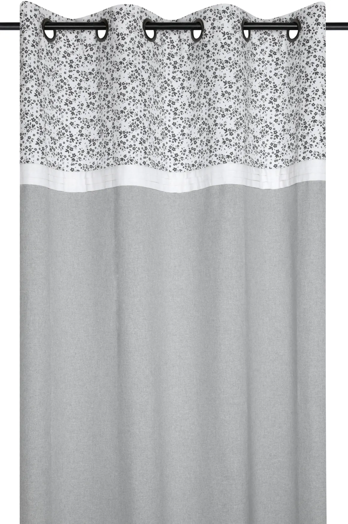 OMBELINE RIDEAU 140X260CM OEILLETS GRIS COTON RECYCLE