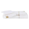 PACK 3 PIECES GANT SERVIETTES 50X90CM 70X130CM BLANC OR