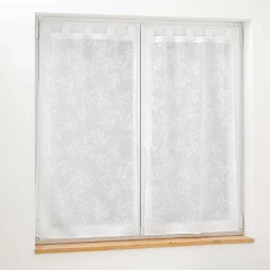 PAIRE DROITE PASSANTS 60X120CM VOILE TISSE KARLA BLANC