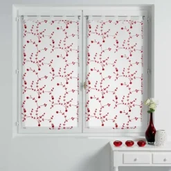 PAIRE DROITE PASSANTS 2X60X160CM PETITE FLEUR BLANC ROUGE
