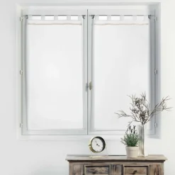 PAIRE DROITE PASSANTS 2X60X90CM VOILE CAMILLA BLANC