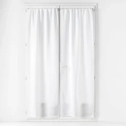 PAIRE DROITE PASSE TRINGLE 70X200CM LIN HALTONA BLANC