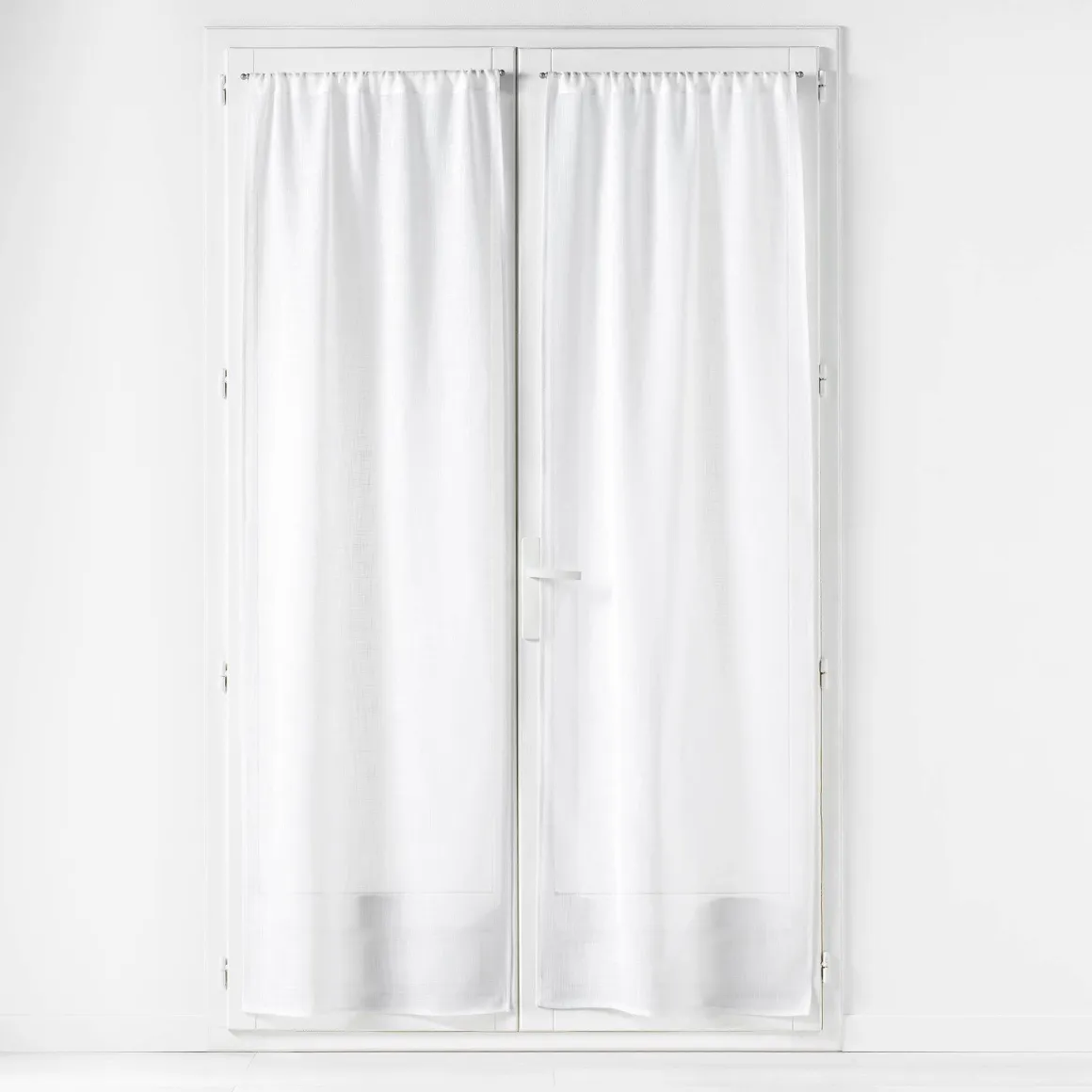 PAIRE DROITE PASSE TRINGLE 70X200CM LIN HALTONA BLANC