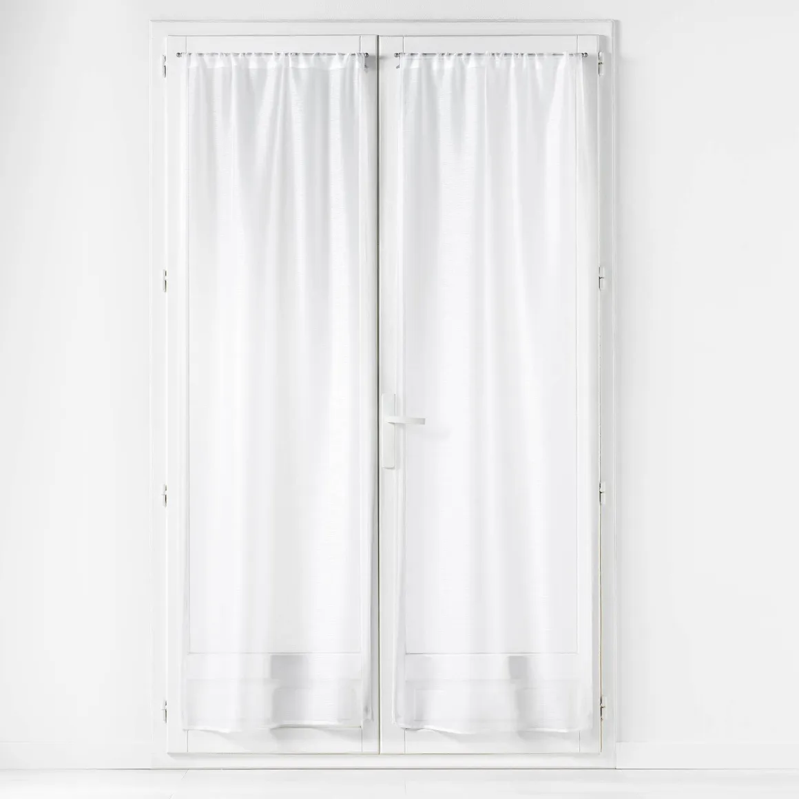 PAIRE DROITE PASSE TRINGLE 70X200CM VOILE SABLE LISSEA BLANC