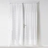 PAIRE DROITE TRINGLE 70X200CM VOILE SABLE CANDIDE BLANC