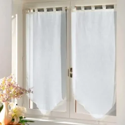 PAIRE POMPON PASSANTS 2X45X120CM LUMINEA BLANC