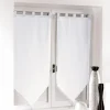 PAIRE POMPON PASSANTS 2X60X120CM VOILE UNI VOILINE