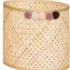 PANIER BAMBOU CAMPAGNE POMPON D.33.5X22.5X25.5CM