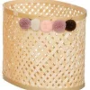 PANIER BAMBOU CAMPAGNE POMPON D.28X18X20.5CM
