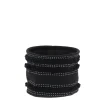 PANIER COTON IMPRIME DECO FRANGES NOIR 15X12CM