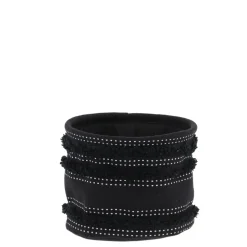 PANIER COTON IMPRIME DECO FRANGES NOIR 15X12CM