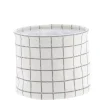 PANIER COTON IMPRIME MOTIF CARRE NATUREL 17X14CM