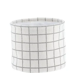PANIER COTON IMPRIME MOTIF CARRE NATUREL 17X14CM