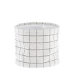 PANIER COTON IMPRIME MOTIF CARRE NATUREL 19X16CM