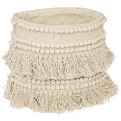 PANIER COTON SEA VIEW FRANGE IVOIRE D.20X20CM
