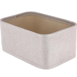 PANIER DE RANGEMENT POLYESTER EVA 30X20.5X13.5CM BEIGE