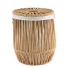 PANIERE A LINGE COUVERCLE POIGNEES FACON CORDE TAUPE 37X45CM