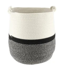 PANIERE A LINGE D.33X37CM NATUREL NOIR CHINE