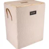 PANIERE A LINGE EFFET VELOURS 40X30X51.5CM BEIGE