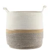 PANIERE A LINGE NATUREL MARRON CHINE D.40X42CM