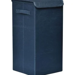 PANIERE A LINGE PLIABLE TISSU POLYESTER BLEU CANARD