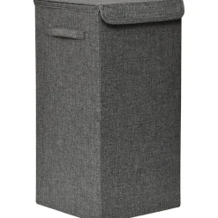 PANIERE A LINGE PLIABLE TISSU POLYESTER GRIS CHINE