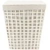 PANIERE A LINGE RECTANGLE EVASEE 44X30.5X56CM BLANC LIN