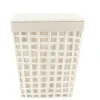 PANIERE A LINGE RECTANGLE EVASEE 38X26X48CM BLANC LIN