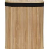 PANIERE A LINGE RECTANGLE 43.5X34.5X54CM BAMBOU TISSU NOIR