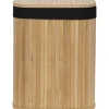 PANIERE A LINGE RECTANGLE 36.5X28.5X47CM BAMBOU TISSU NOIR