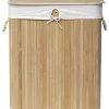 PANIERE A LINGE RECTANGULAIRE PLIABLE DOUBLE COMPARTIMENT BA