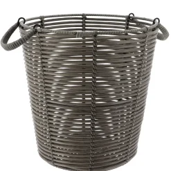 PANIERE A LINGE RECYCLE FACON ROTIN 30X31CM GRIS