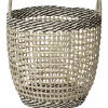 PANIERE A LINGE RONDE AJOUREE MM MATIERE VEGETALE TRESSE NAT