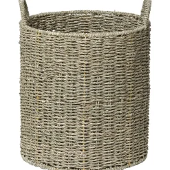 PANIERE A LINGE RONDE MATIERE VEGETALE 39X31CM NATUREL