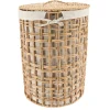 PANIERE A LINGE RONDE 40X56CM NATUREL TISSU LIN