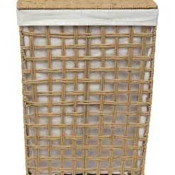 PANIERE A LINGE TRESSE RECTANGLE 44X30.5X56CM NATUREL LIN