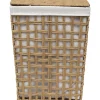 PANIERE A LINGE TRESSE RECTANGLE 38X26X48CM NATUREL LIN