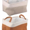 PANIERE DECORATIVE VELOURS COTELE TAILLE M 33X23X18CM