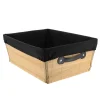 PANIERE DRESSING BAMBOU 32.5X45X18CM BAMBOU TISSU NOIR
