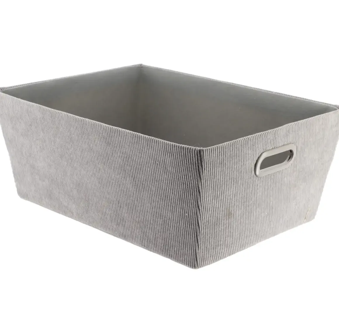 PANIERE DRESSING VELOURS COTELE 32.5X45X18CM GRIS