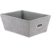 PANIERE DRESSING VELOURS COTELE 20.5X26X10.5CM GRIS