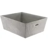 PANIERE DRESSING VELOURS COTELE 32.5X40X15CM GRIS