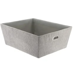 PANIERE DRESSING VELOURS COTELE 32.5X40X15CM GRIS