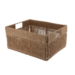 PANIERE EN PAPIER METAL RECTANGULAIRE 35X28X17CM NATUREL