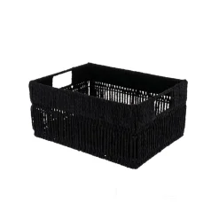 PANIERE EN PAPIER METAL RECTANGULAIRE 32X24X15CM NOIR