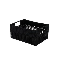 PANIERE EN PAPIER METAL RECTANGULAIRE 28X20X13CM NOIR
