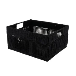 PANIERE EN PAPIER METAL RECTANGULAIRE 35X28X17CM NOIR