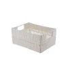 PANIERE EN PAPIER METAL RECTANGULAIRE 28X20X13CM BLANC