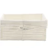 PANIERE EN PAPIER 30X20.5X13.5CM BLANC TISSU LIN